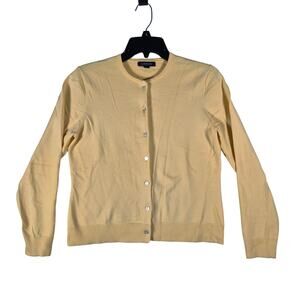 Lands End Yellow Woman’s Button Up Cardigan Sweater Small 6-8